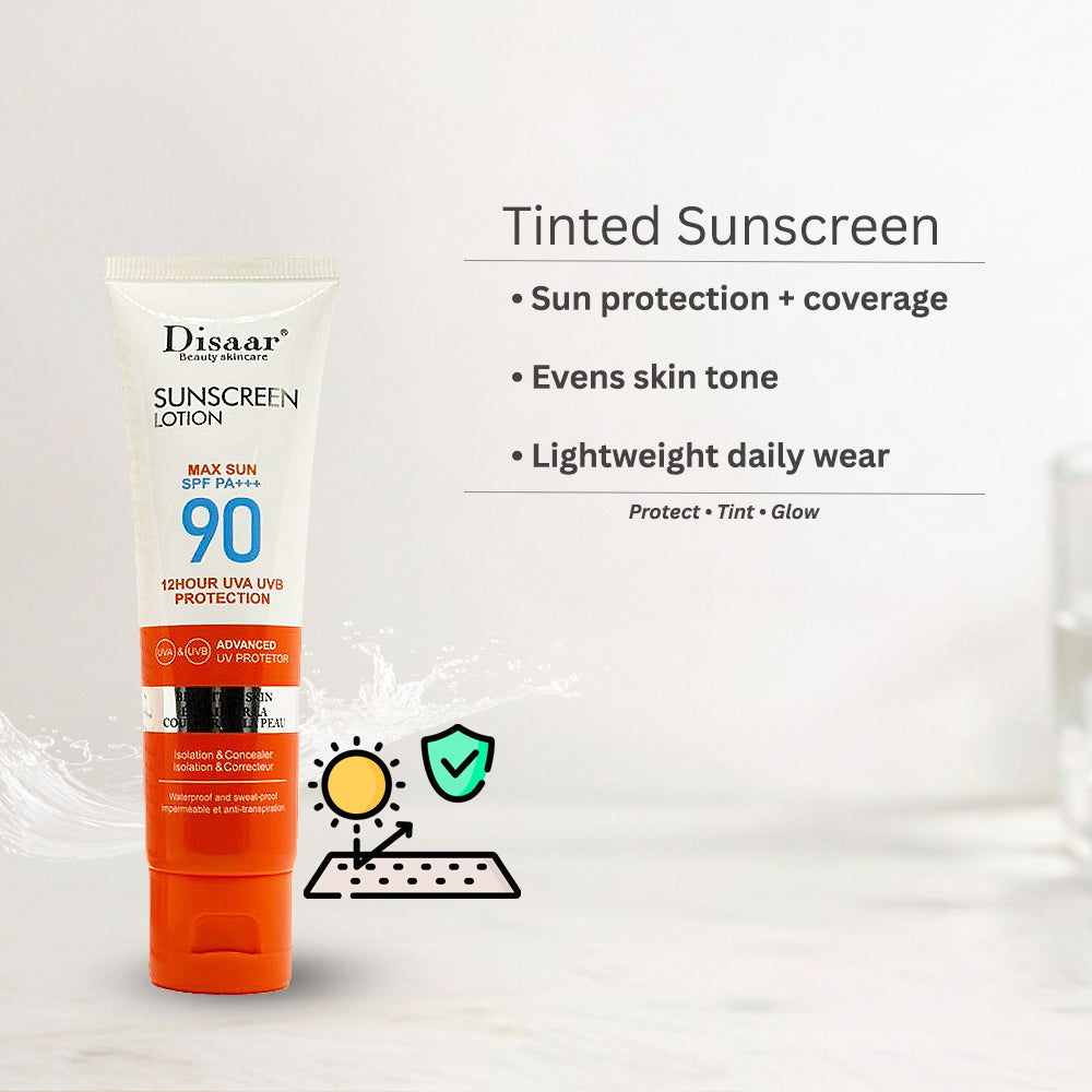 Disaar Sunscreen Lotion SPF 90 – 4-in-1 Sun Protection