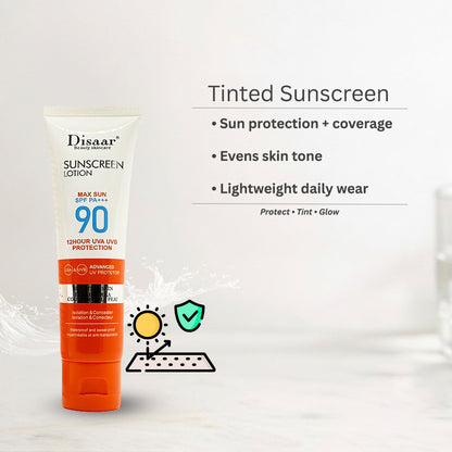 Disaar Sunscreen Lotion SPF 90 – 4-in-1 Sun Protection