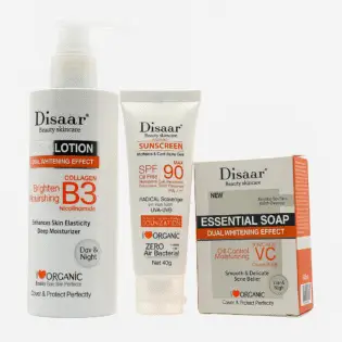 Disaar Protection Bundle – Body Lotion, Essential Soap & SPF 90 Sunscreen