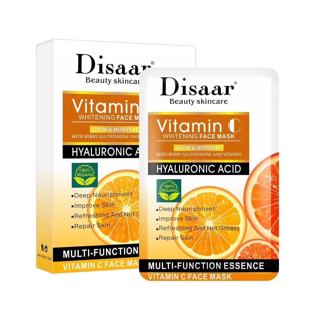 Pack Of 10 Disaar Vitamin C Whitening Facial Sheet Mask